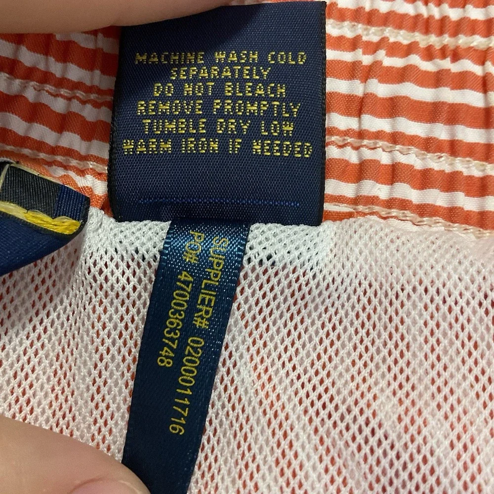 Vintage Polo‎ Ralph Lauren Short Men's Coral Luxury Y2K Striped Classic Size 2XL